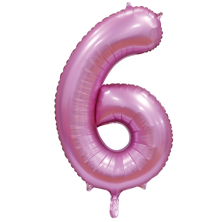 Цифра 6 сатин Pink 