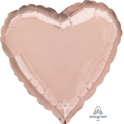 Сердце металлик Rose Gold