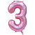 Цифра 3 сатин Pink