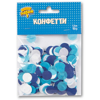 Конфетти Круги тишью ассор Голубое 10гр