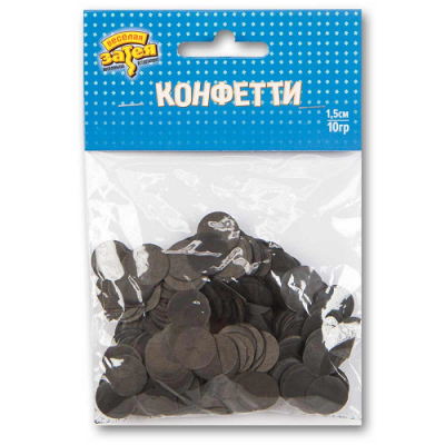 Конфетти Круги тишью Черные 1,5см 10гр