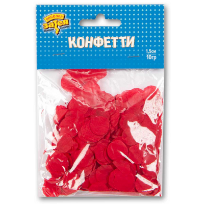 Конфетти Круги тишью Красные 1,5см 10гр