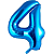 Цифра 4 blue