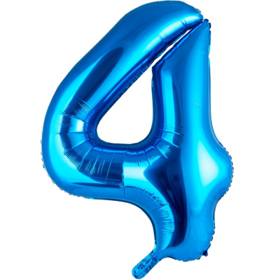 Цифра 4 blue